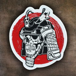 Fantasma Samurai bordado hierro en parche KatanasVelcro regalo 5